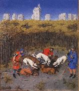 LIMBOURG brothers Les trs riches heures du Duc de Berry: December (detail) dg china oil painting artist